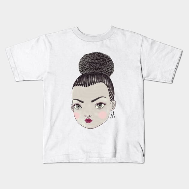 black girl Kids T-Shirt by solfortuny